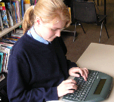 Image of girl using alphasmart