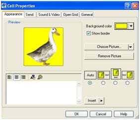 cause and effect3 Clicker 5 cell properties dialogue box