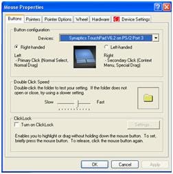 clicklock2 Control panel mouse dialogue box